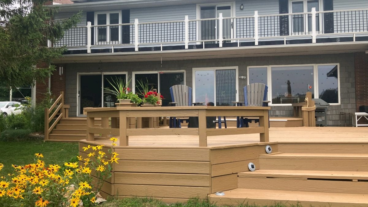 Deck staining updates to outdoor space