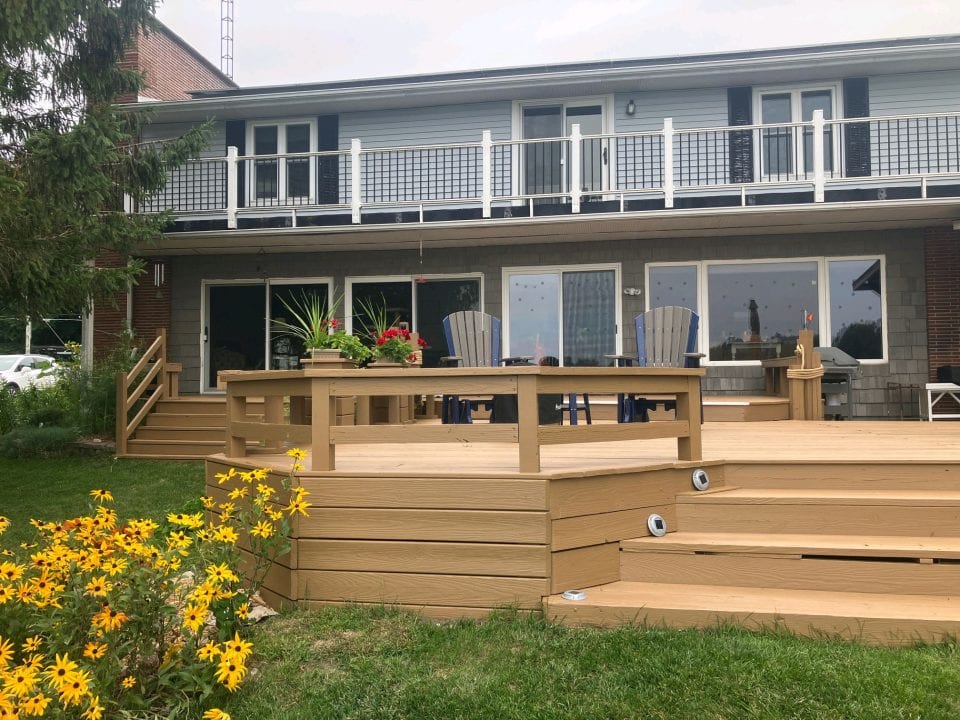 Deck staining updates to outdoor space